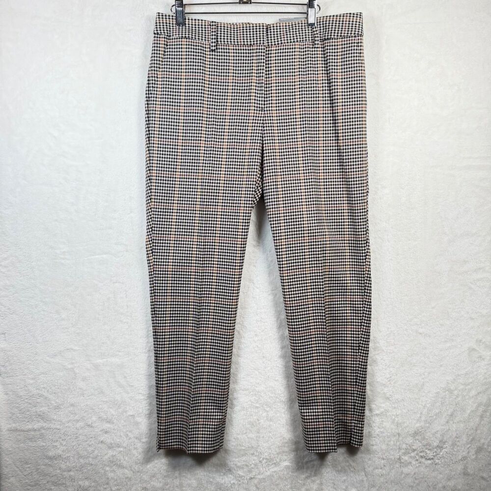 Talbots Hampshire Ankle Pants 10P NWT Houndstooth Plaid Straight Leg Brown